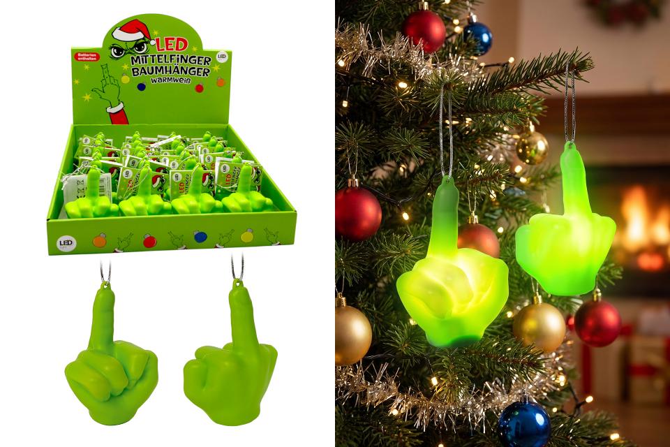 baumhänger led "festtagsmuffel", warmweiß, im display