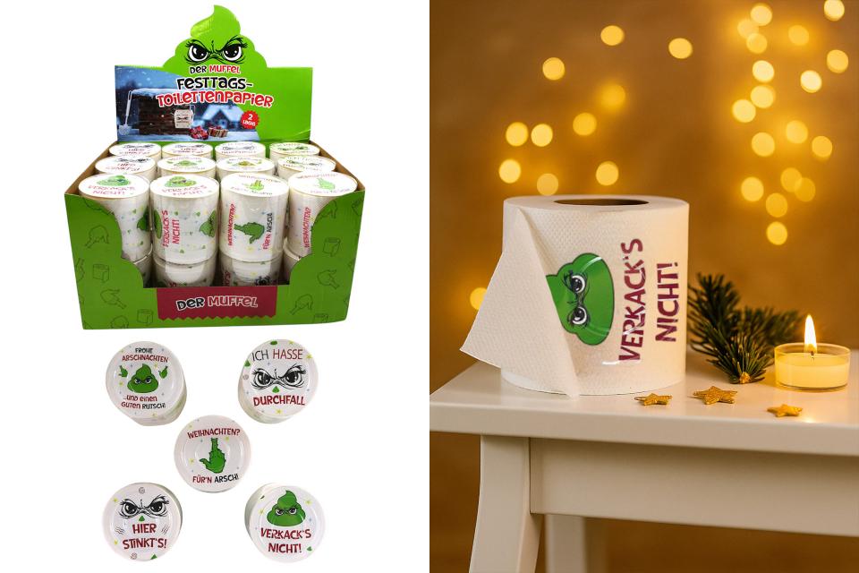 toilettenpapier "festtagsmuffel", 2-lagig, 24m, 5 designs