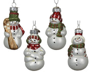 sneeuwpop glas 4ass wit/kleur(en) l.4.5cm x w.3.5cm x h.7.5cm