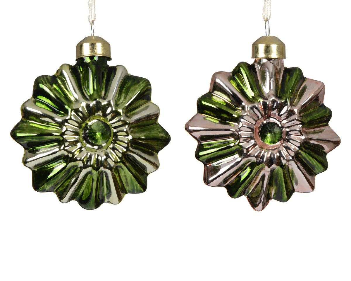 ornament glas shiny with diamond 2col ass assortie l.8cm x w.3.5cm x h.8cm