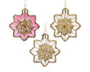 bloem glas transparent with beads, sequins 3col ass assortie l.8cm x w.2.5cm x h.8cm