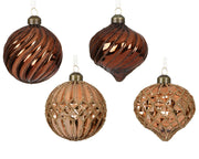 kerstballen glas antique finish 4ass assortie d.8cm