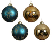 kerstballen glas shiny - matt 4ass assortie d.8cm