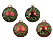 kerstballen glas silver inside with wreath 4ass assortie d.8cm