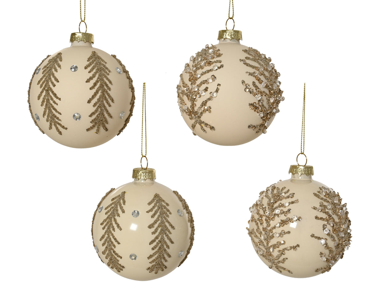 kerstballen glas enamel - matt 4ass assortie d.8cm