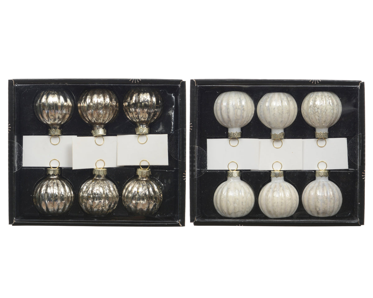 kerstballen glas antique finish 2col ass assortie d.4cm