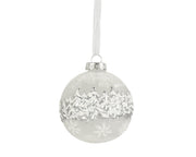 kerstballen glas forest on bauble winterwit d.8cm