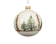 kerstbal glas enamel tree border wolwit d.8cm