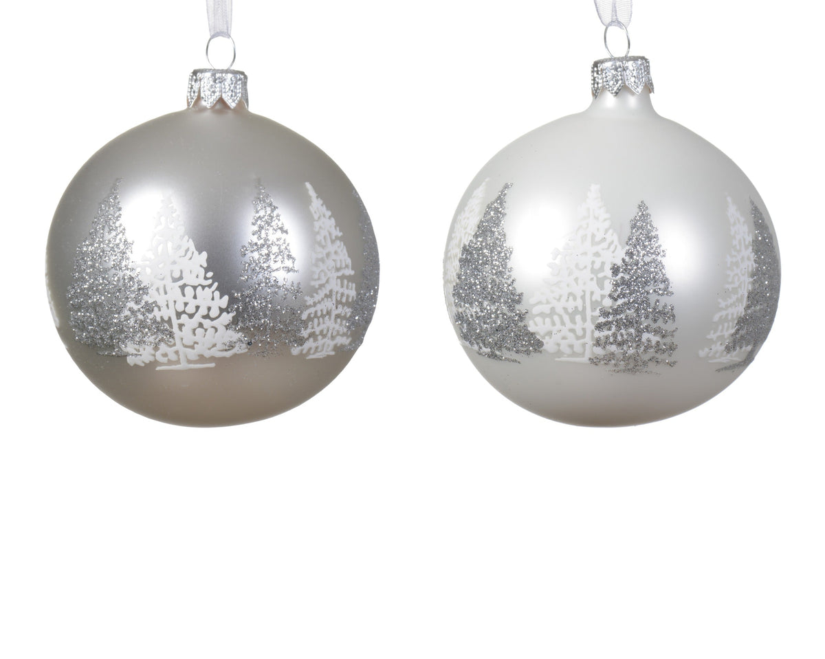 kerstballen glas matt christmas tree border 2col ass assortie d.8cm