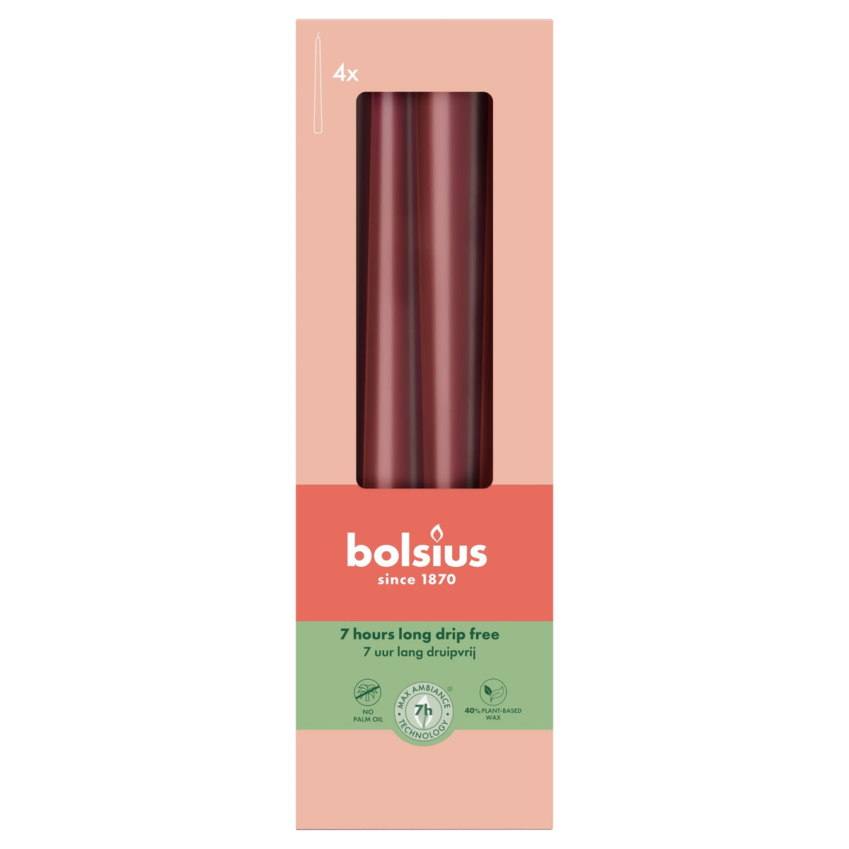 gotische kaarsen 245/24 doos 4 velvet red