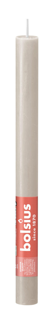 rustikale Tischkerze sandy grey