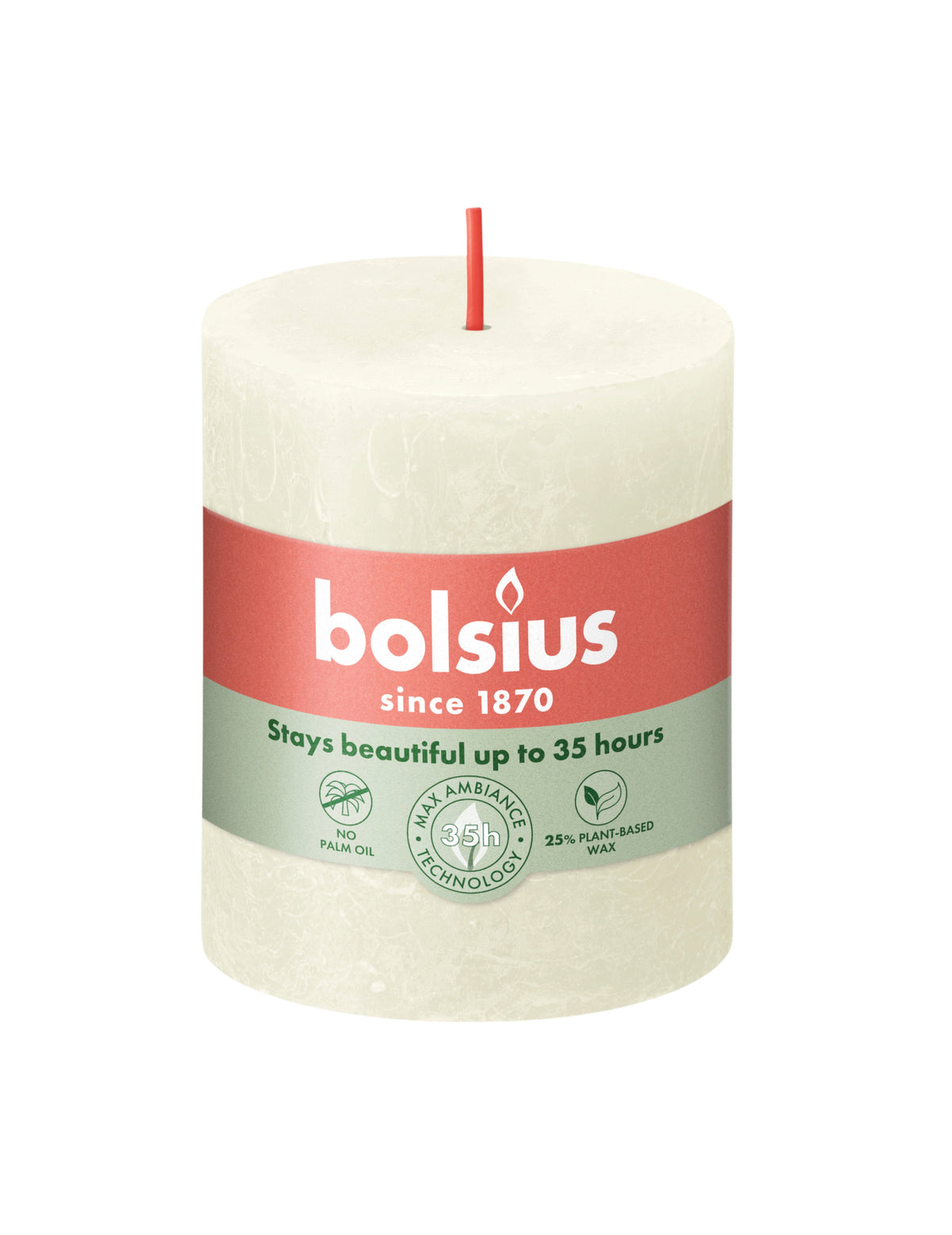 rustiek stompkaars 80/68 soft pearl