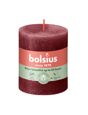 rustiek stompkaars 80/68 velvet red