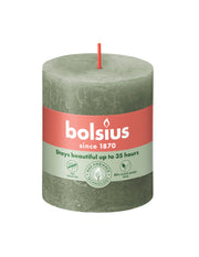 rustiek stompkaars 80/68 fresh olive