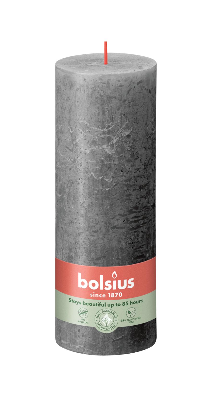 rustiek stompkaars 190/68 stormy grey
