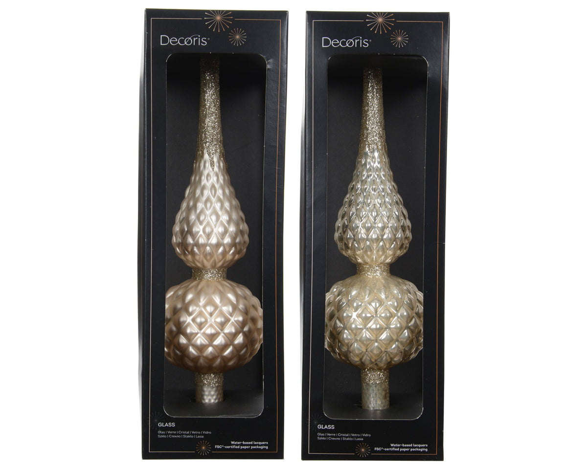 piek glas matt with glitter on top and edge 2ass parel d.8.7cm x h.30.5cm