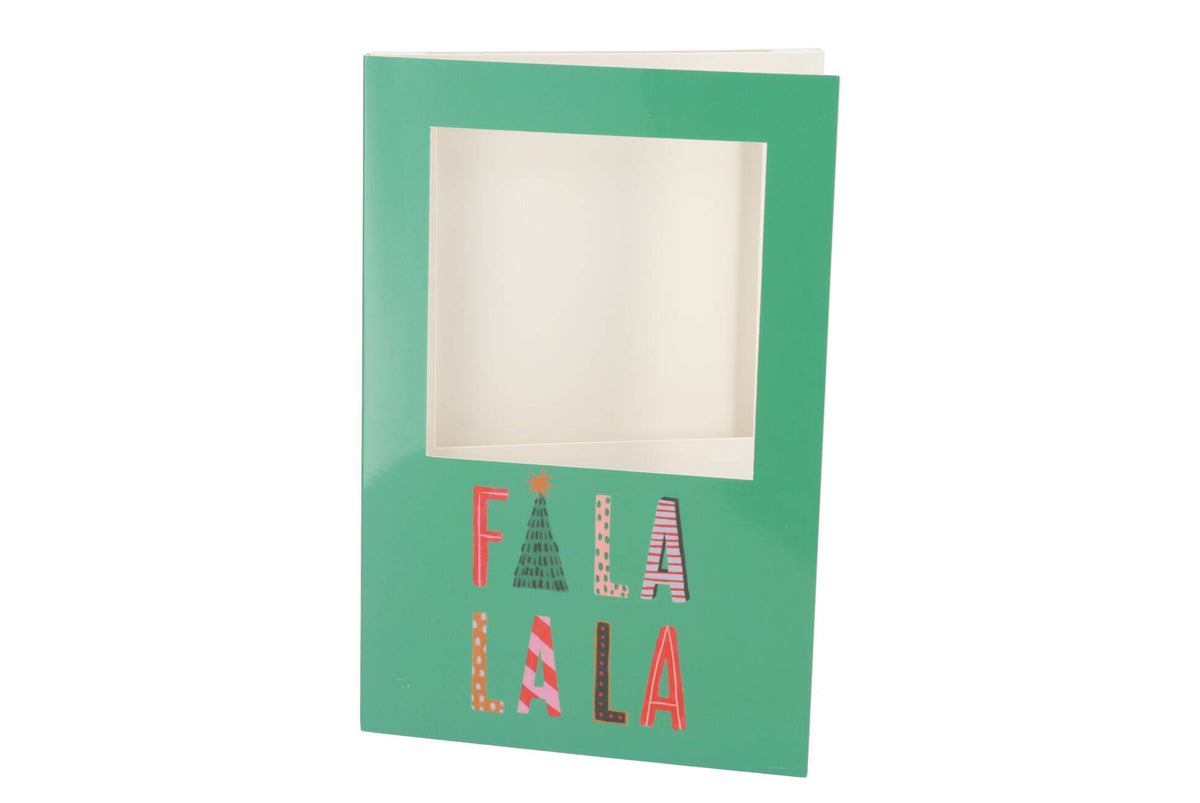 gift tile card fa la la la green 21x14x1cm