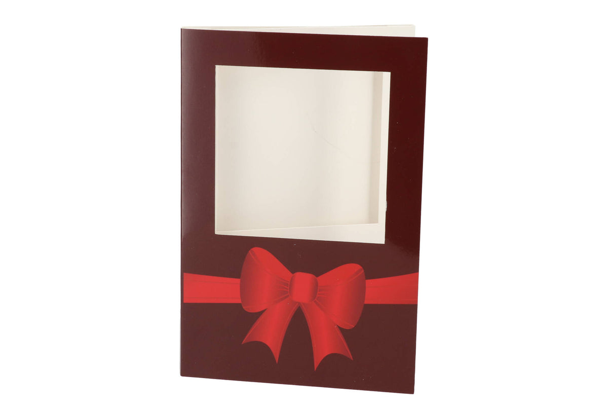 gift tile card groß bow burgundy 21x14x1cm