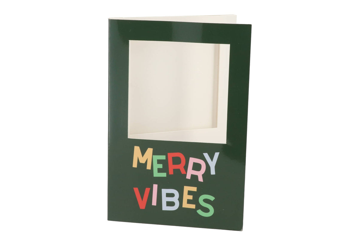 gift tile card merry vibes green 21x14x1cm