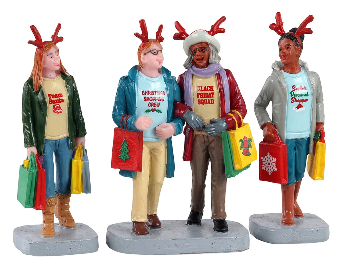 girls christmas shopping trip, set of 3