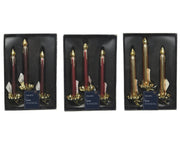 kaars op clip glas matt champagne glitter on top 3col ass assortie l.4.2cm x w.4.8cm x h.15cm