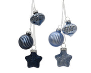figuur glas shiny,enamel,matt,glitter mix blauw/kleur(en) l.3.5cm x w.4cm x h.11.5cm