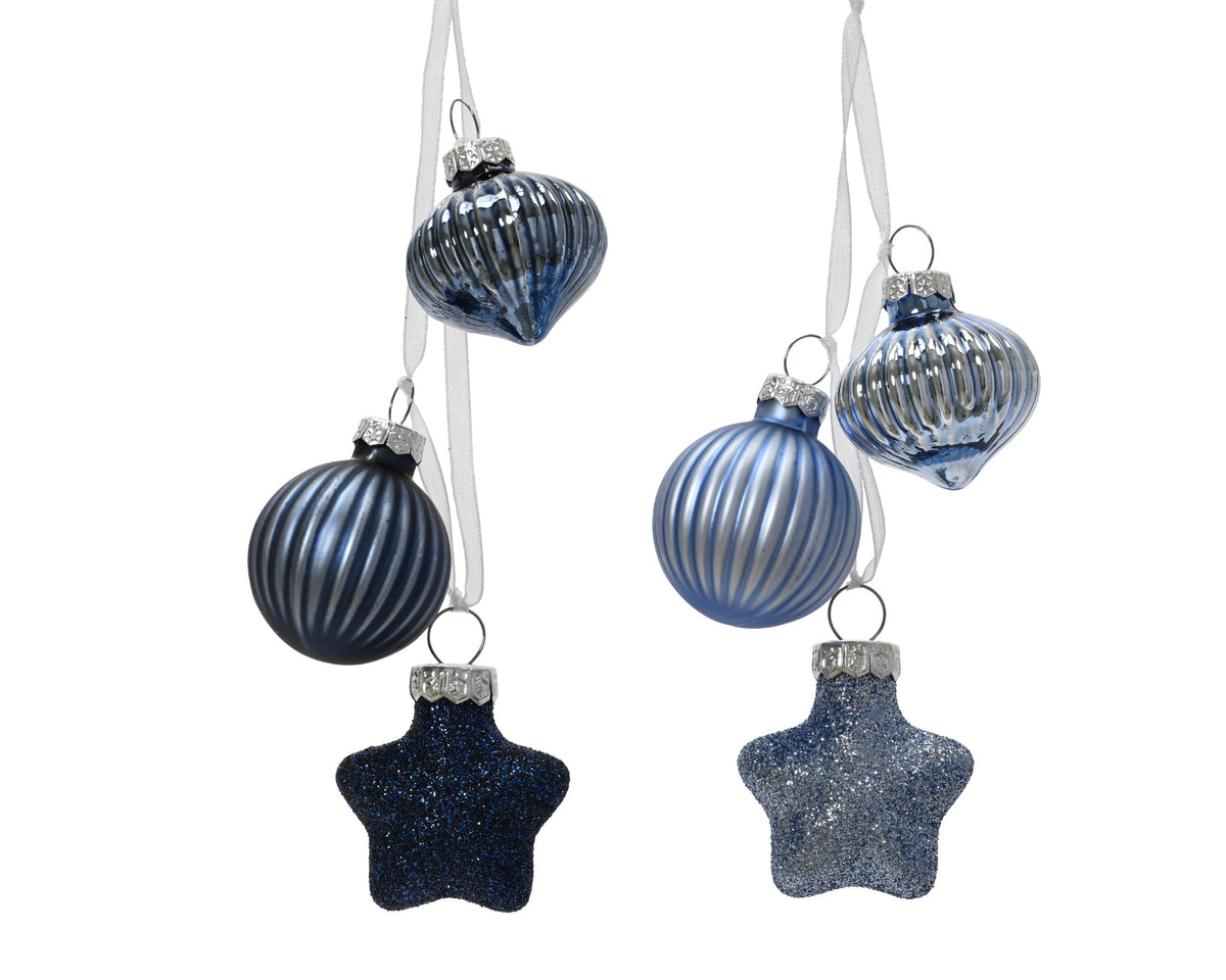 figuur glas shiny,enamel,matt,glitter mix blauw/kleur(en) l.3.5cm x w.4cm x h.11.5cm