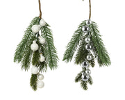 tak pe shiny/enamel - matt w 8 glass baubles on branch 2col ass assortie d.2cm x h.4.5cm