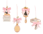 figuur glas 4ass roze/kleur(en) l.6.5cm x w.3.5cm x h.14.5cm
