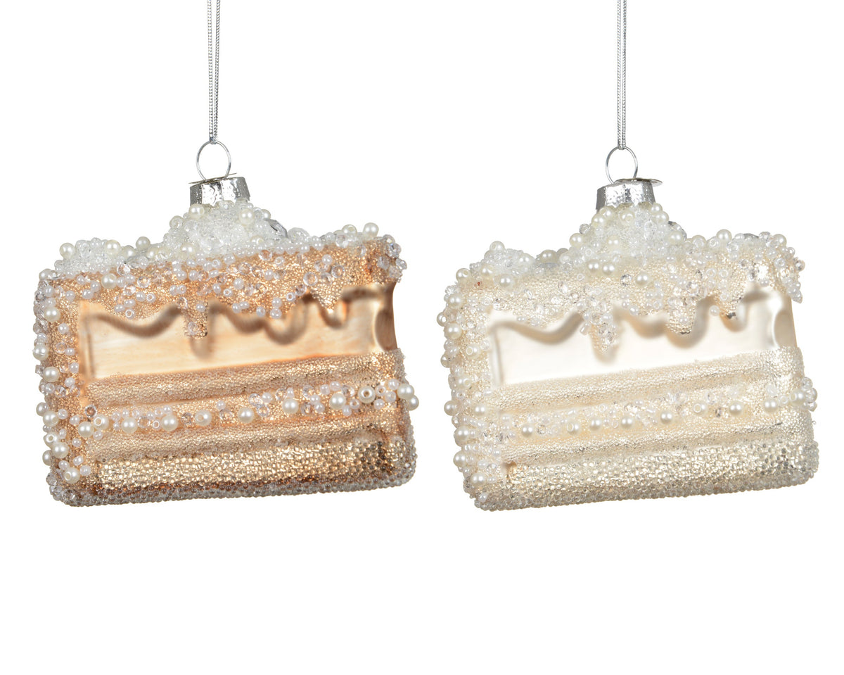 cake glas with pearls 2col ass assortie l.8cm x w.7cm x h.7cm