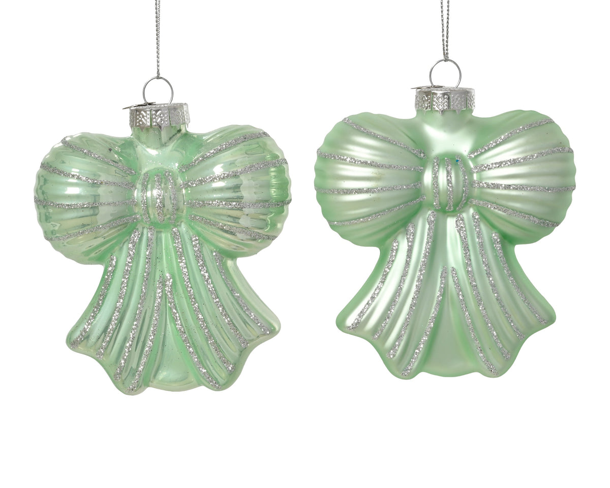 strik glas shiny - matt gltter line 2col ass mintgroen l.9cm x w.4.2cm x h.10cm