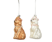 hond glas with pearl necklace 2col ass assortie l.5.2cm x w.8.1cm x h.13.3cm