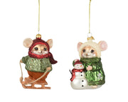 muis glas 2ass assortie l.7.2cm x w.8.2cm x h.11.4cm