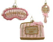figuur glas with text 3ass roze/kleur(en) l.11cm x w.2.4cm x h.6.8cm