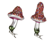 paddenstoel glas w spangles, beads 2ass festive pink d.5.5cm x h.10.6cm