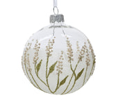 kerstbal glas transparent - eco dried plumes transparant d.8cm