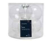 kerstbal glas shiny transparant/iris d.8cm