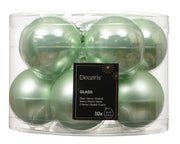 kerstballen glas shiny/mat mix mintgroen d.6cm koker a 10 stuks