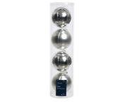 kerstballen glas shiny-matt mix zilver d.10cm