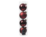 kerstballen glas shiny-matt mix ossenbloed d.10cm