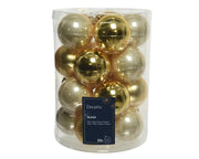 kerstballen glas enamel, shiny, matt mix parel/goud d.6cm