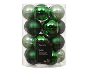 kerstballen glas shiny/enamel - matt mix groen/kleur(en) d.6cm