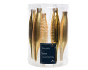 ijspegel glas shiny,matt mix licht goud d.3cm x h.15cm
