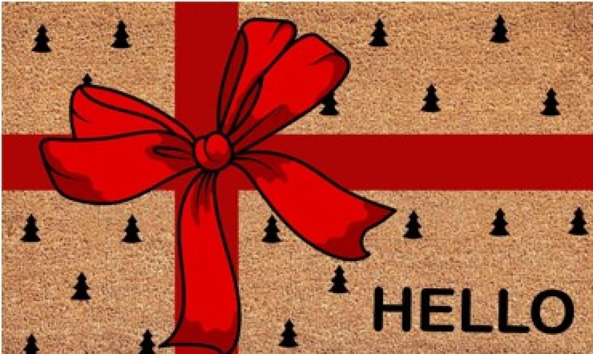 deurmat merry present hello 39x59cm