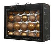 kerstballen glas mix dia7cm 42 stuks karamel bruin
