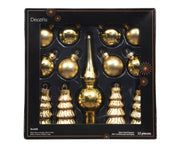 ornament glas shiny - matt mix licht goud d.3cm