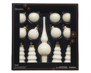 ornament glas enamel - matt mix wolwit d.3cm