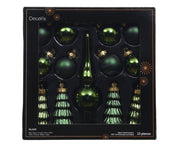 ornament glas shiny - matt mix dennengroen d.3cm