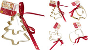 uitsteekvorm set 2sts xmas design in goud kl 6ass