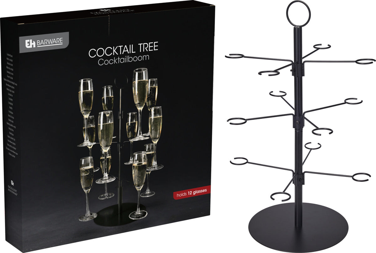 etagere voor drinkglazen 3 laags zwart kl